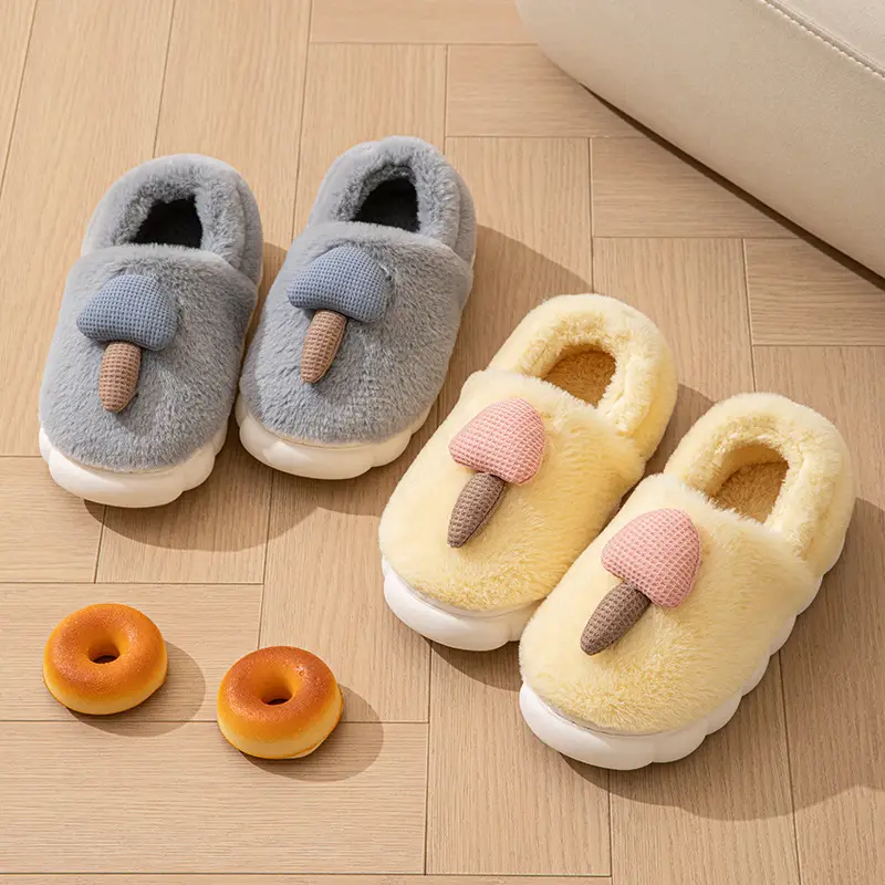 Cotton Slippers for Women Thick-Soled Autumn and Winter Home Furnishings for Couples Indoor Warm and Cute Non-Slip Men's Cotton Slippers Wholesale - Image 15