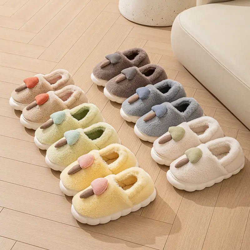 Cotton Slippers for Women Thick-Soled Autumn and Winter Home Furnishings for Couples Indoor Warm and Cute Non-Slip Men's Cotton Slippers Wholesale - Image 16