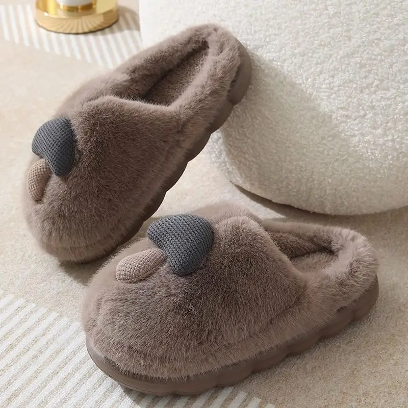Cotton Slippers for Women Thick-Soled Autumn and Winter Home Furnishings for Couples Indoor Warm and Cute Non-Slip Men's Cotton Slippers Wholesale - Image 6