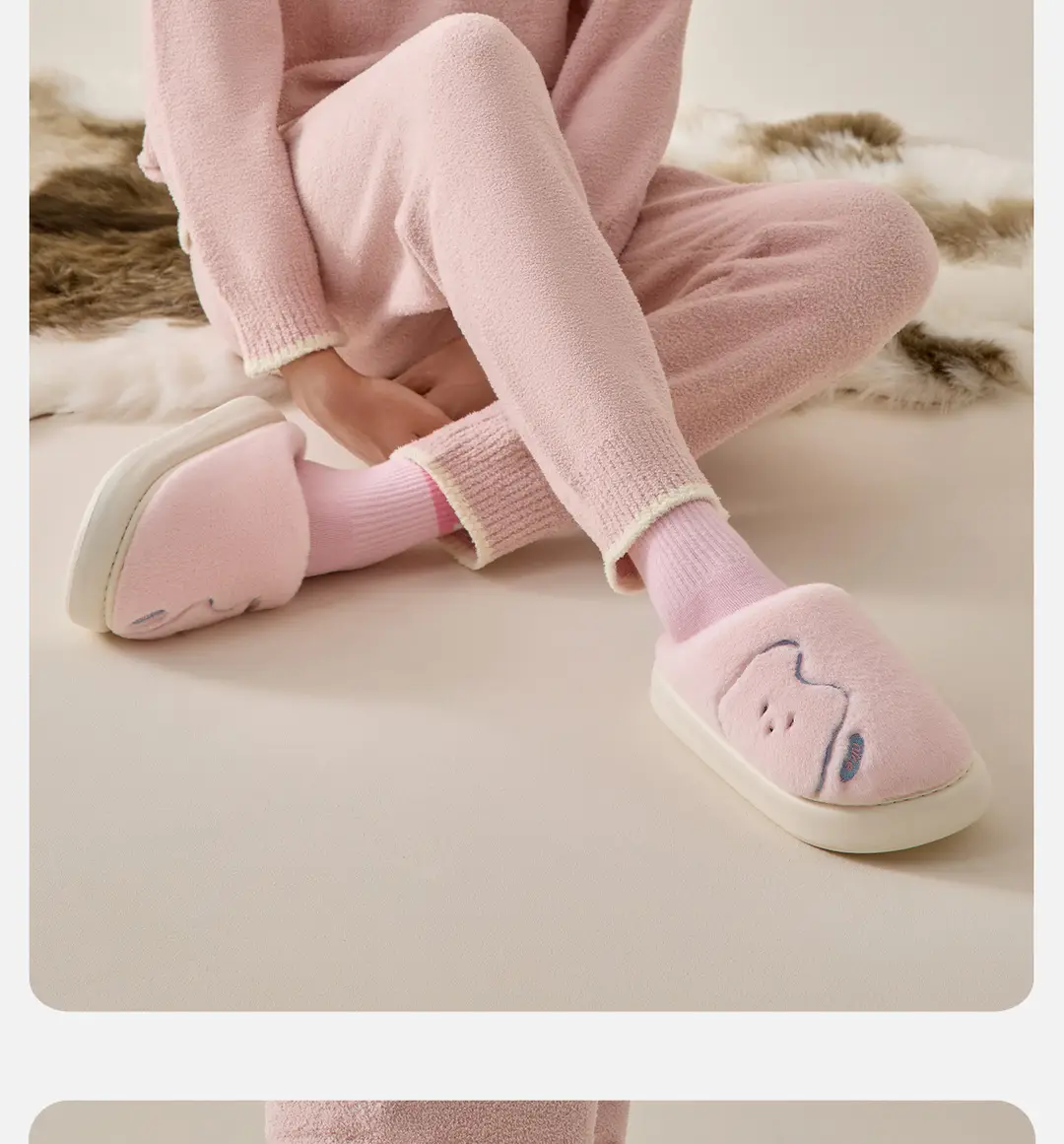 Lidani Cute Cotton Slippers for Women Winter 2025 New Indoor Home Warm Non-Slip Thick-Soled Couple Cotton Shoes — feature 16