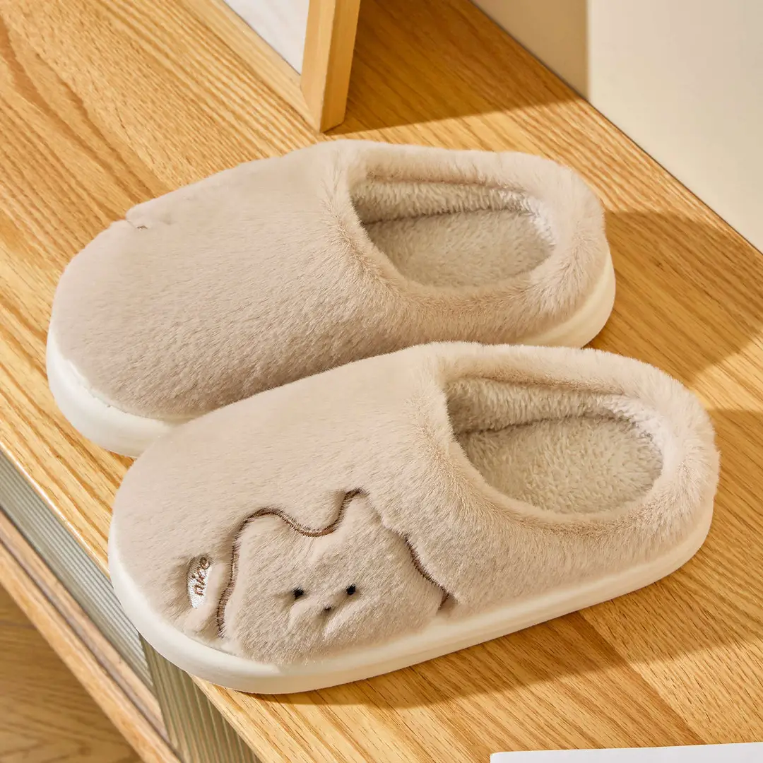 Lidani Cute Cotton Slippers for Women Winter 2025 New Indoor Home Warm Non-Slip Thick-Soled Couple Cotton Shoes - Image 2