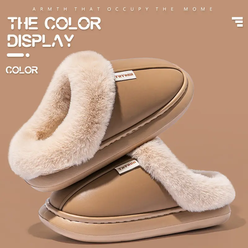Waterproof Cotton Slippers for Women, Non-Slip, Waterproof, Silent, Thick-Soled, Wear-Resistant, Home Couple Confinement Shoes, Cotton Slippers for Men, Wholesale - Image 14