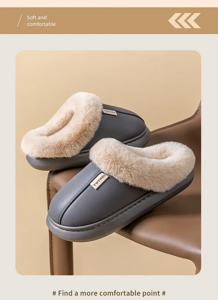 Waterproof Cotton Slippers for Women, Non-Slip, Waterproof, Silent, Thick-Soled, Wear-Resistant, Home Couple Confinement Shoes, Cotton Slippers for Men, Wholesale — feature 11