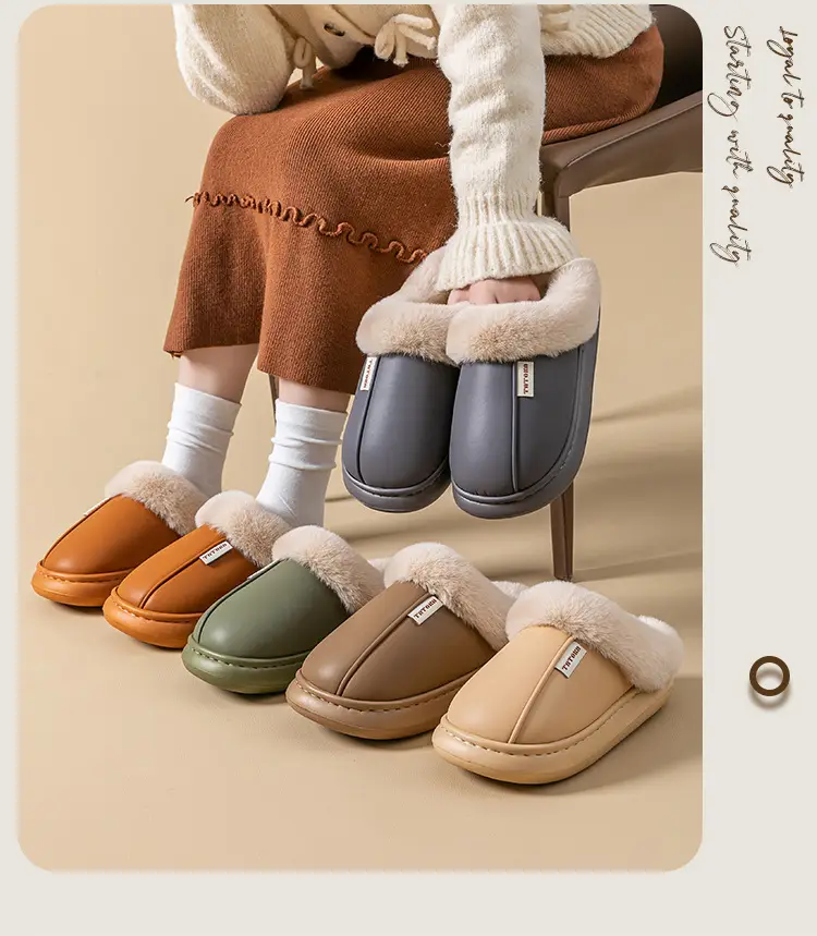 Waterproof Cotton Slippers for Women, Non-Slip, Waterproof, Silent, Thick-Soled, Wear-Resistant, Home Couple Confinement Shoes, Cotton Slippers for Men, Wholesale — feature 15