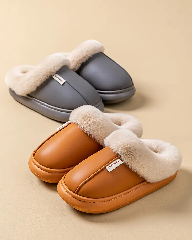 Waterproof Cotton Slippers for Women, Non-Slip, Waterproof, Silent, Thick-Soled, Wear-Resistant, Home Couple Confinement Shoes, Cotton Slippers for Men, Wholesale — feature 3