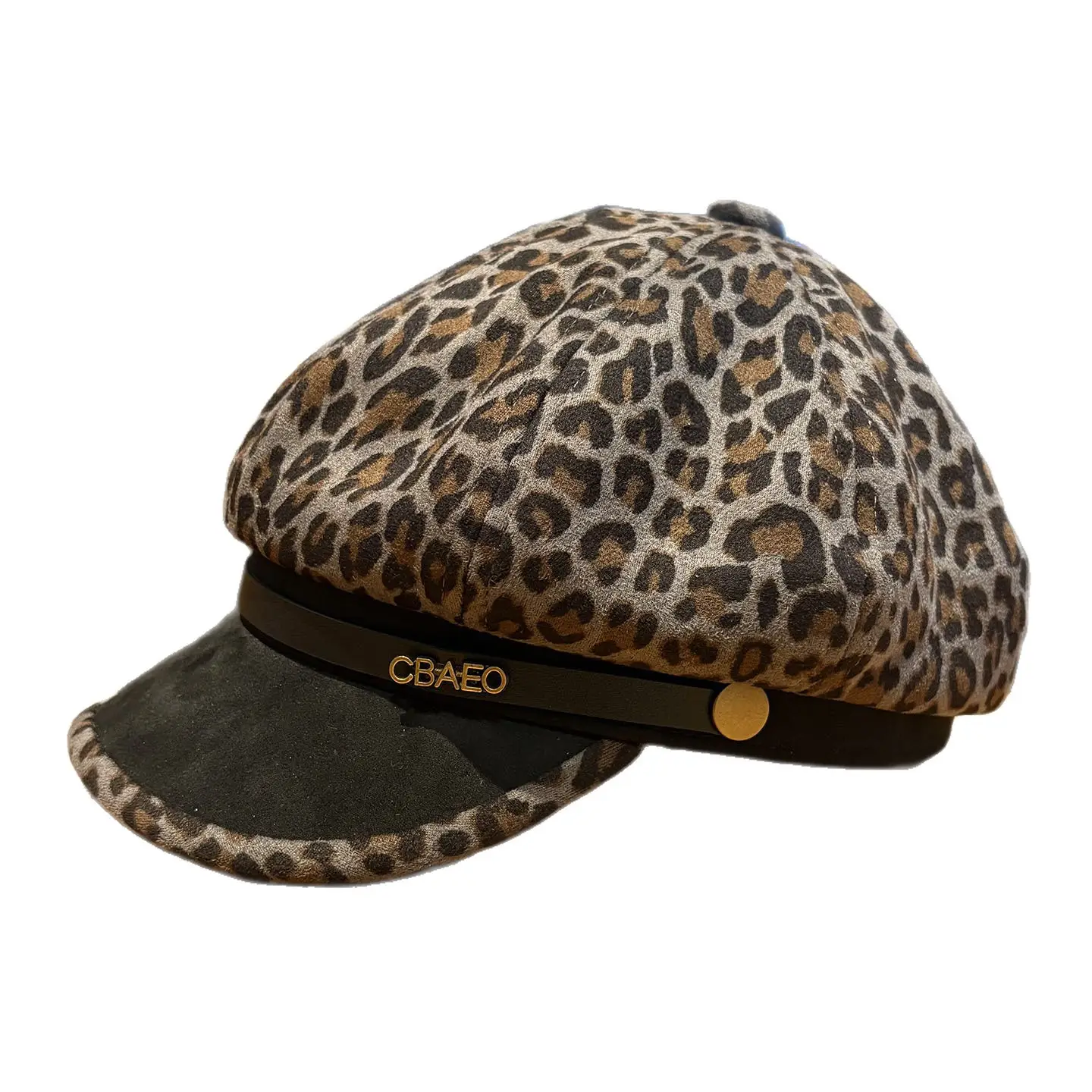Vintage Leopard Print Newsboy Cap for Women - Image 11