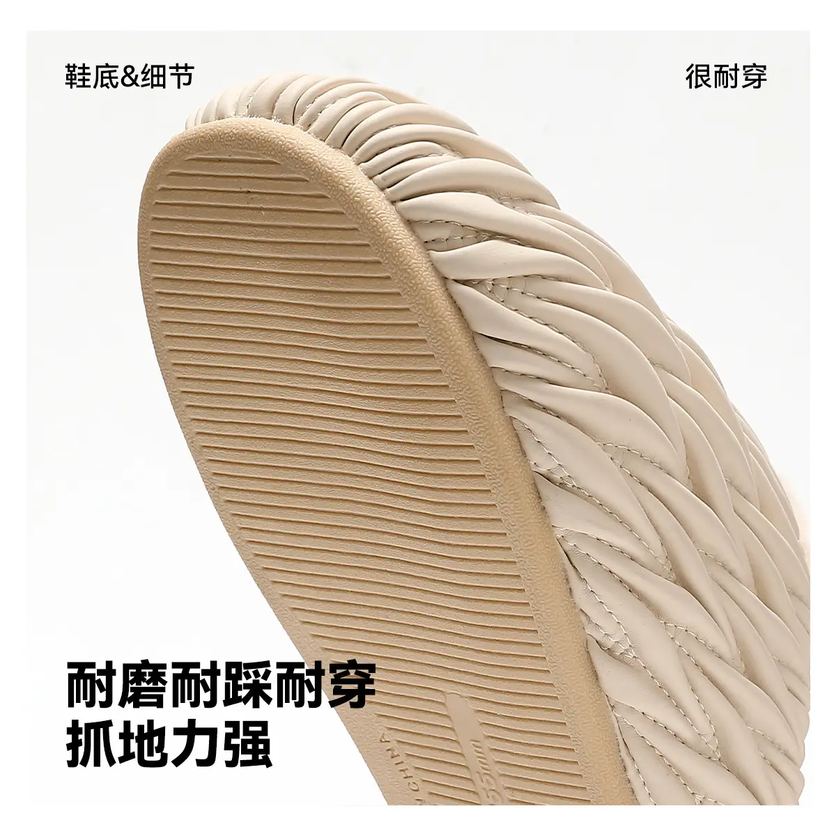Pink Pleated Cotton Slippers for Women Winter Indoor Warm Waterproof - Image 8