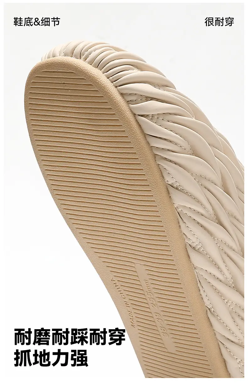 Pink Pleated Cotton Slippers for Women Winter Indoor Warm Waterproof — feature 12
