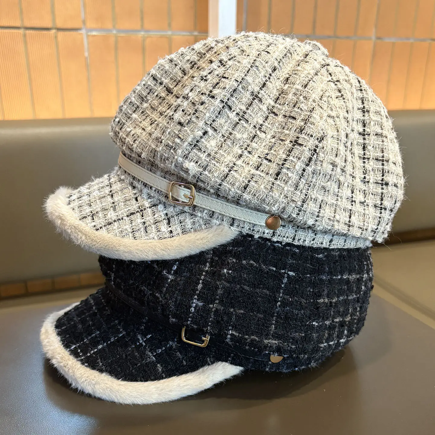 Autumn Winter Plush Octagonal Hat for Women — feature 2
