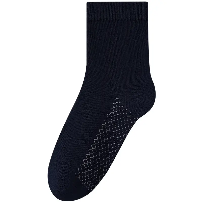Graphene Socks Men's 10A Antibacterial Warm Ginger Essential Oil Deodorant Mid-Tube Pure Color Clean Version Autumn and Winter Warm Socks
