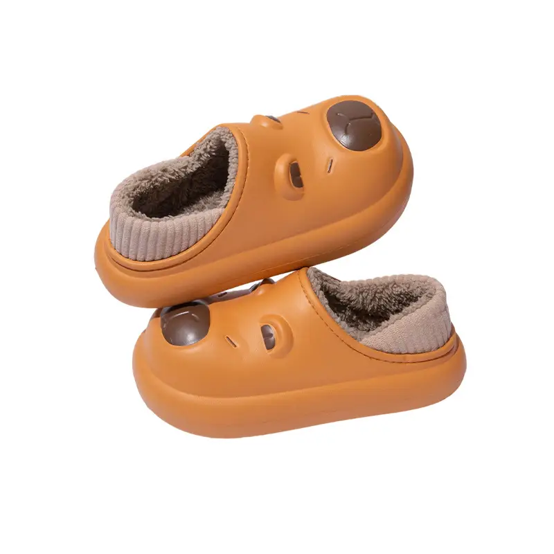 Children's Kapibala Cotton Slippers Winter Warm and Cold-Proof Bag with Boys and Girls Home Indoor Non-Slip Woolen Cotton Shoes