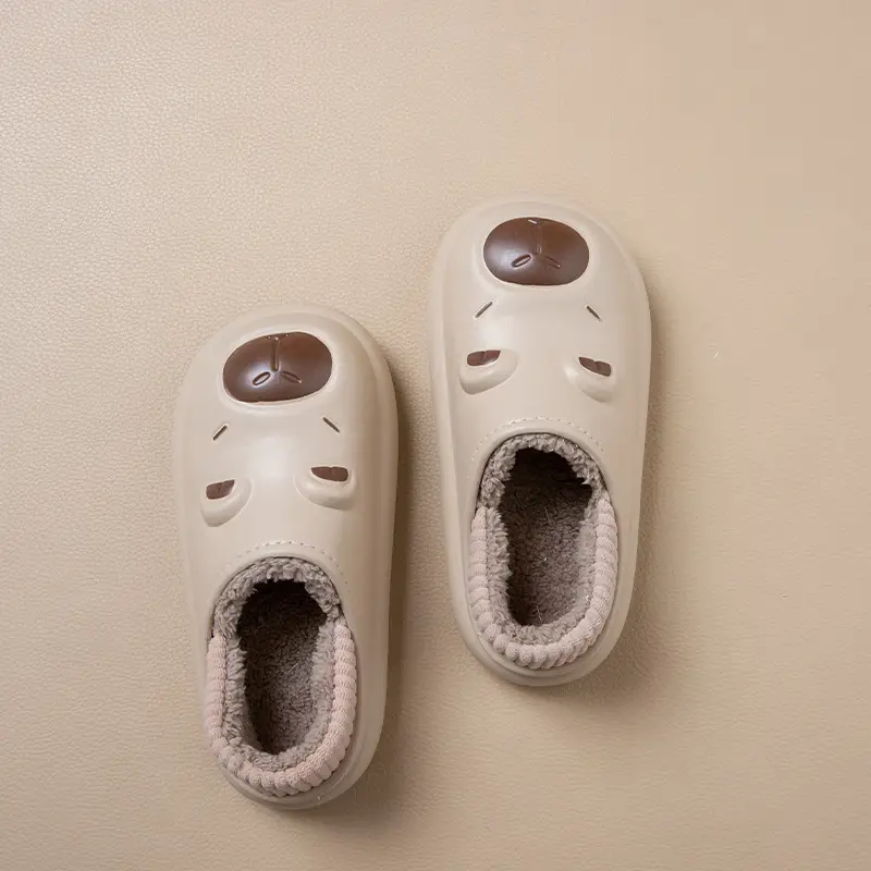 Children's Kapibala Cotton Slippers Winter Warm and Cold-Proof Bag with Boys and Girls Home Indoor Non-Slip Woolen Cotton Shoes