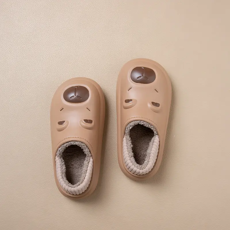 Children's Kapibala Cotton Slippers Winter Warm and Cold-Proof Bag with Boys and Girls Home Indoor Non-Slip Woolen Cotton Shoes