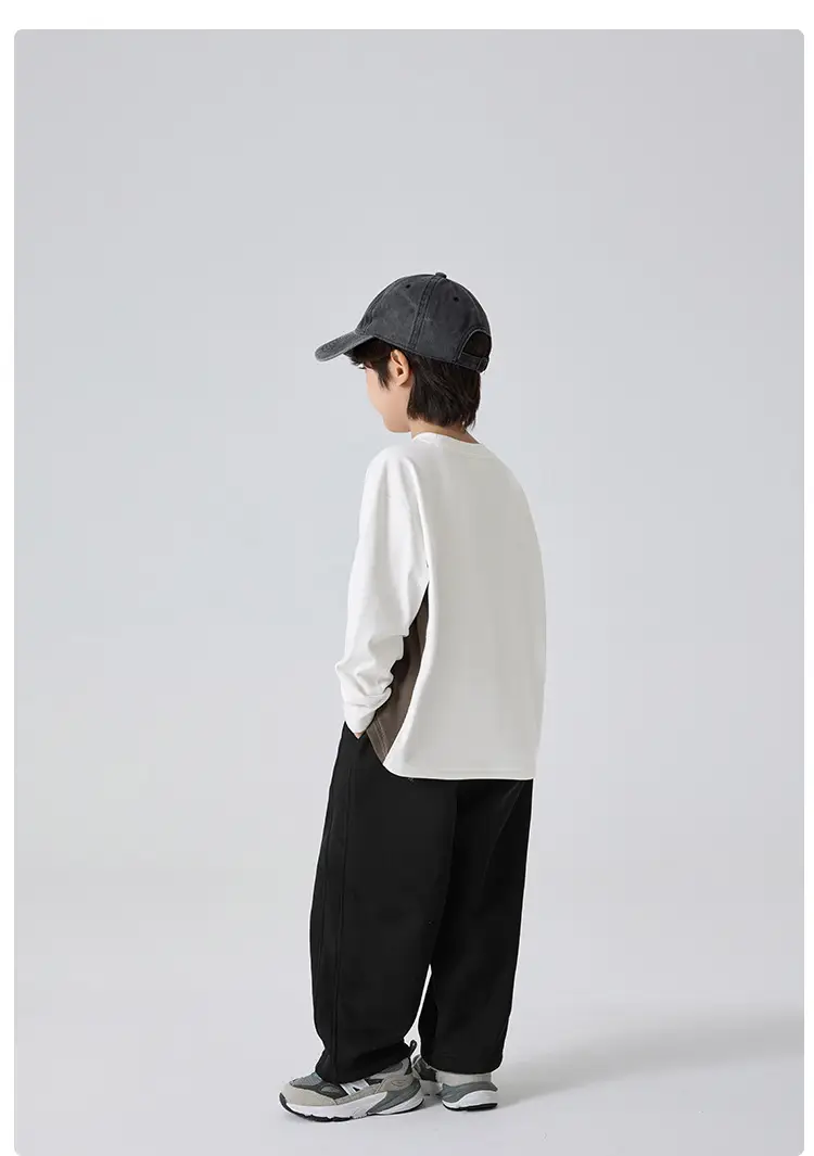 Haima Boys Winter Long Sleeve T-Shirt White Black — feature 11