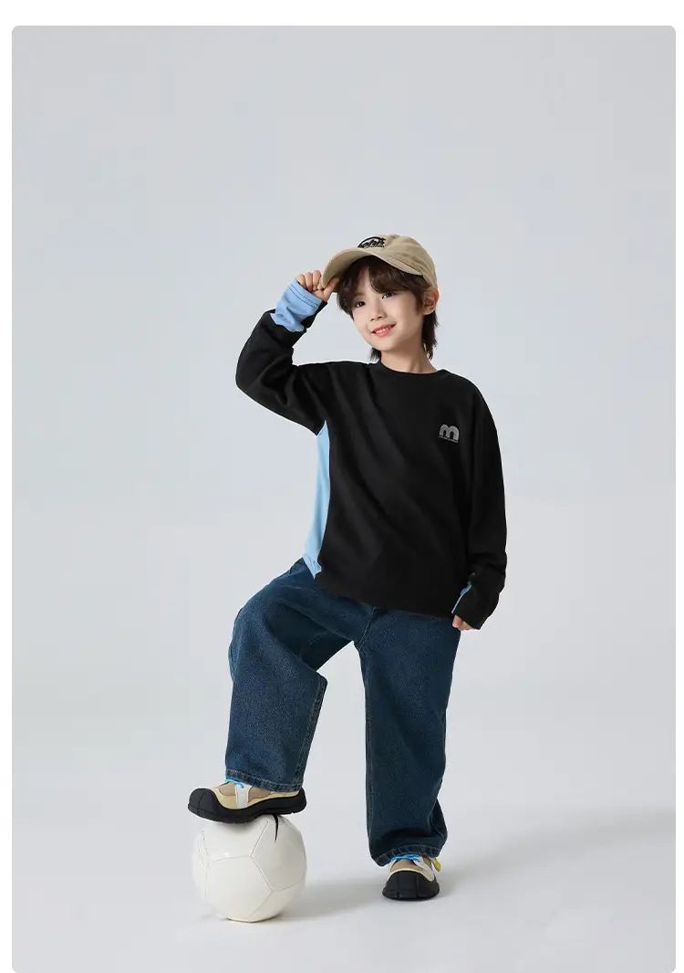 Haima Boys Winter Long Sleeve T-Shirt White Black — feature 12
