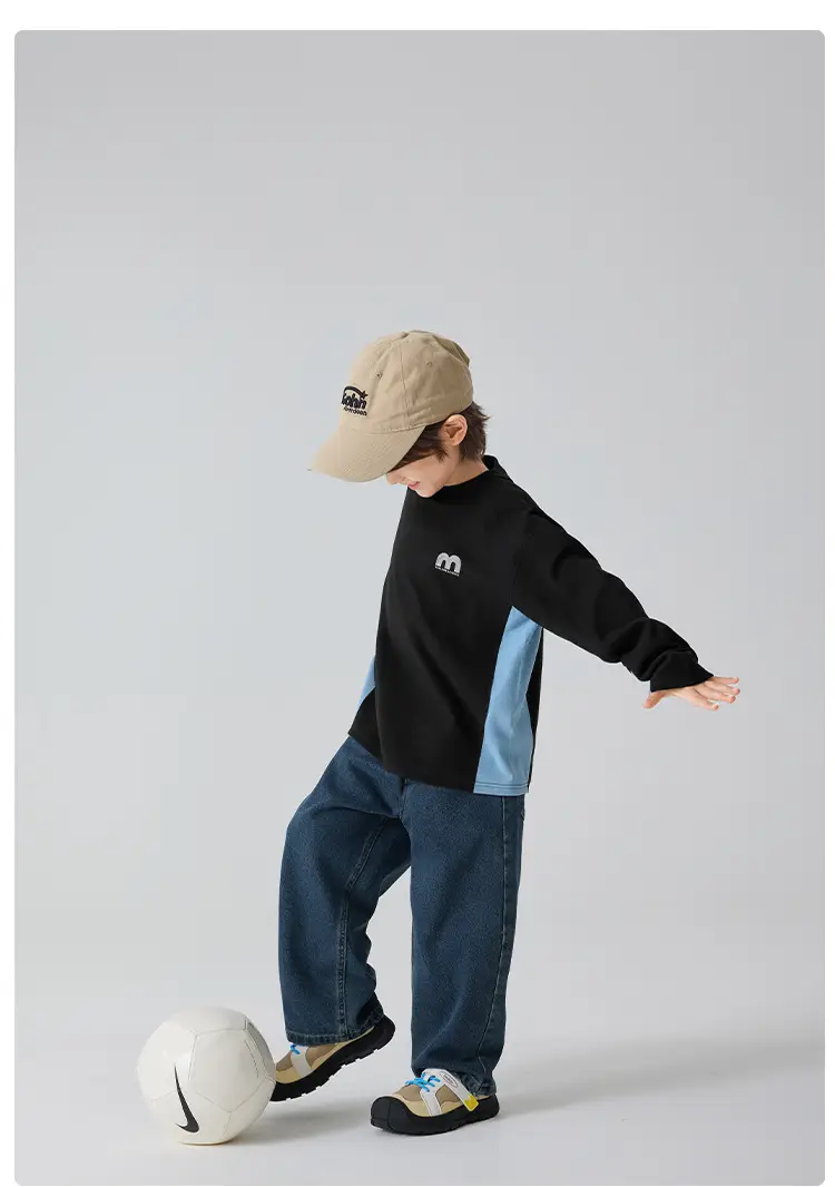 Haima Boys Winter Long Sleeve T-Shirt White Black — feature 13