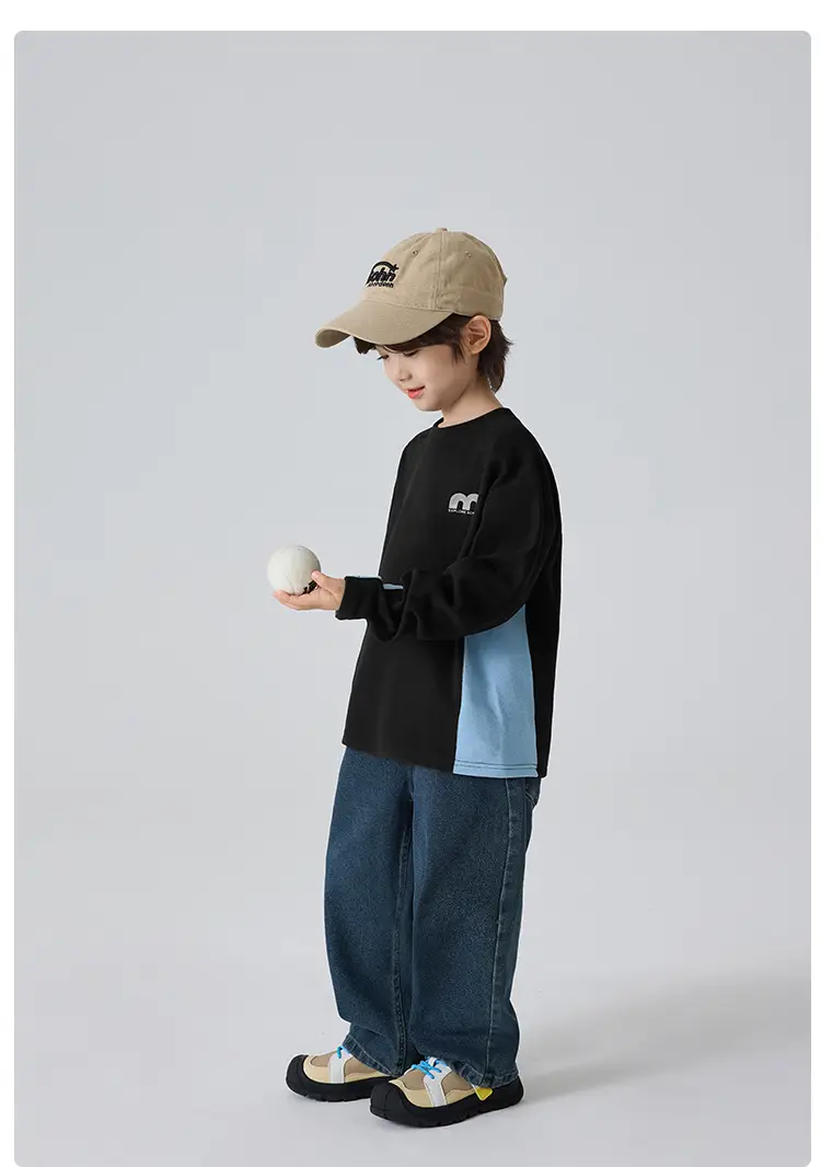 Haima Boys Winter Long Sleeve T-Shirt White Black — feature 14