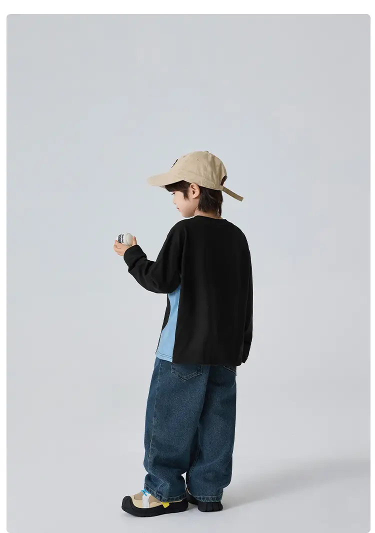 Haima Boys Winter Long Sleeve T-Shirt White Black — feature 15
