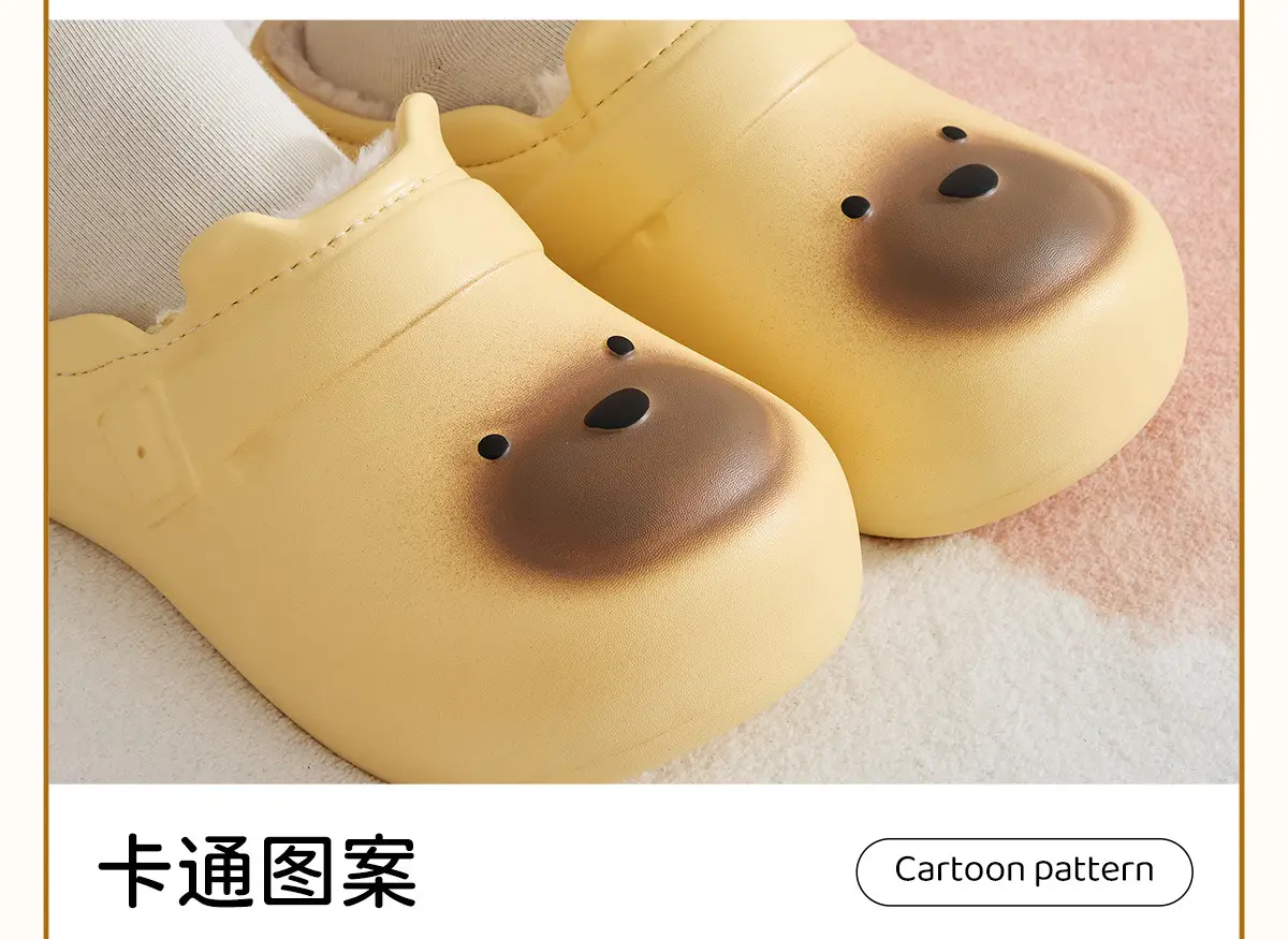 Cute Bear Design Waterproof Cotton Slippers for Women Winter 2025 — feature 12