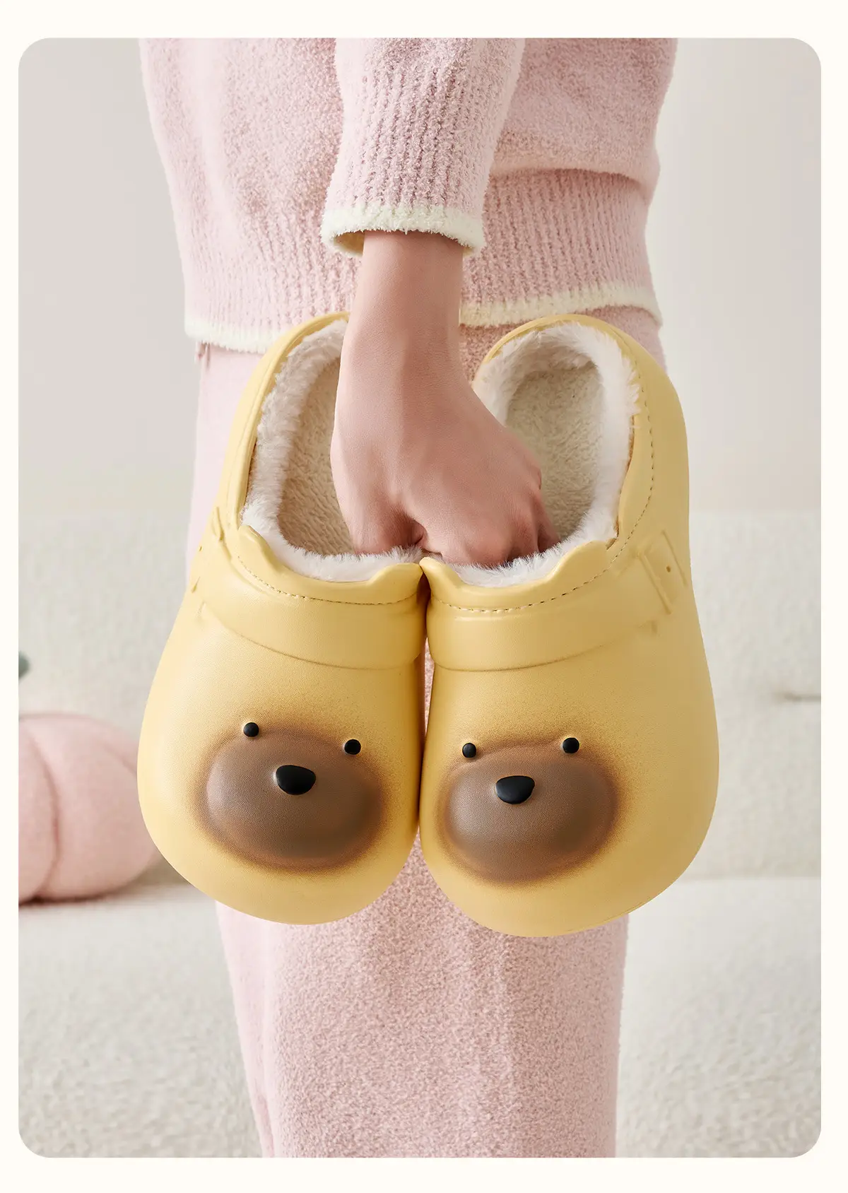 Cute Bear Design Waterproof Cotton Slippers for Women Winter 2025 — feature 15