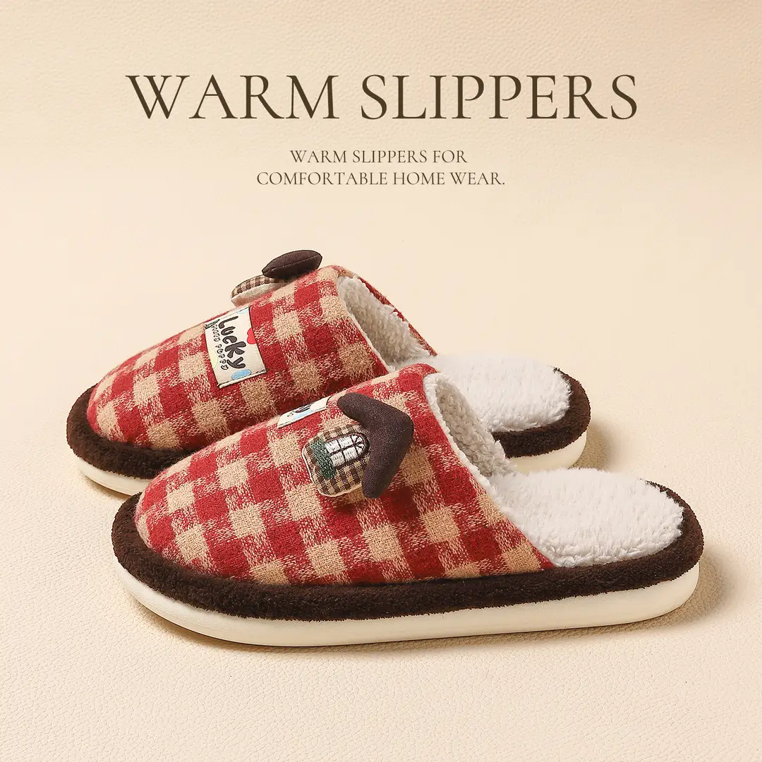 Cotton Slippers for Women, Autumn and Winter 2025 New Style, Indoor Home, Warm, Non-Slip, Silent, Thick-Soled Fleece-Lined Cotton Slippers for Men - Image 5