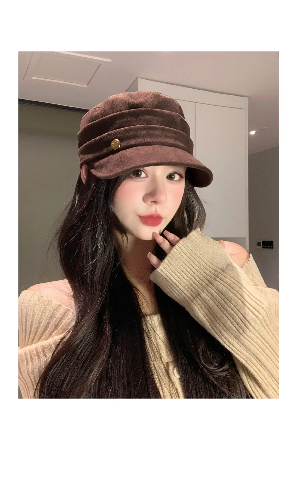 Women Flat Top Duckbill Hat Large Circumference — feature 10