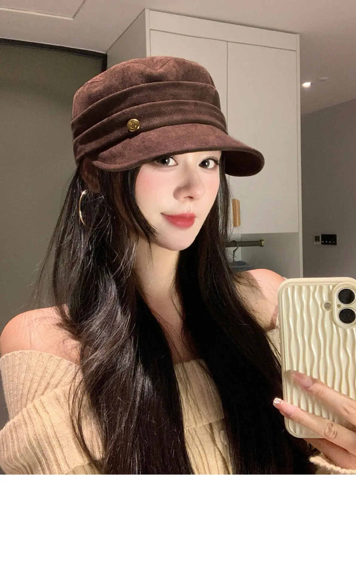 Women Flat Top Duckbill Hat Large Circumference — feature 11