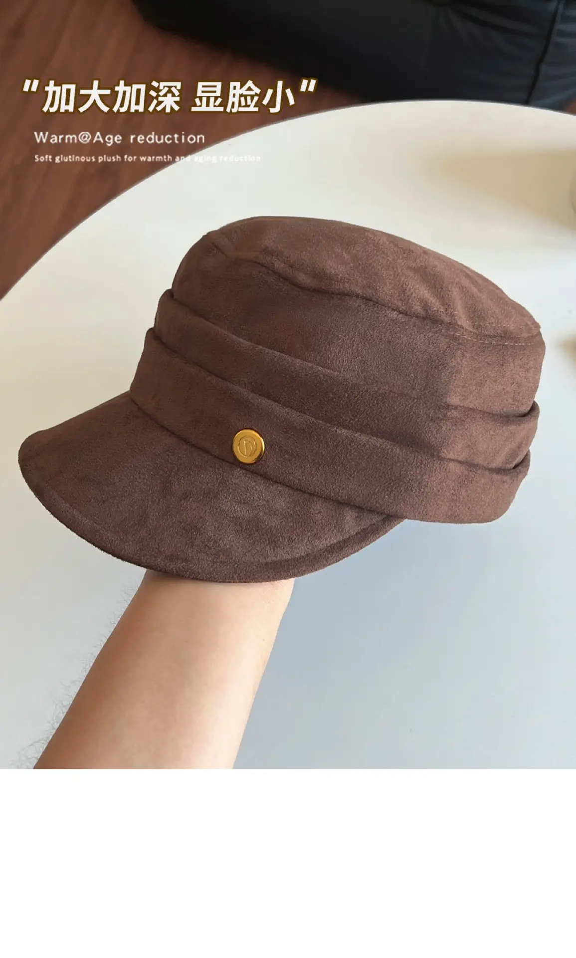 Women Flat Top Duckbill Hat Large Circumference — feature 13