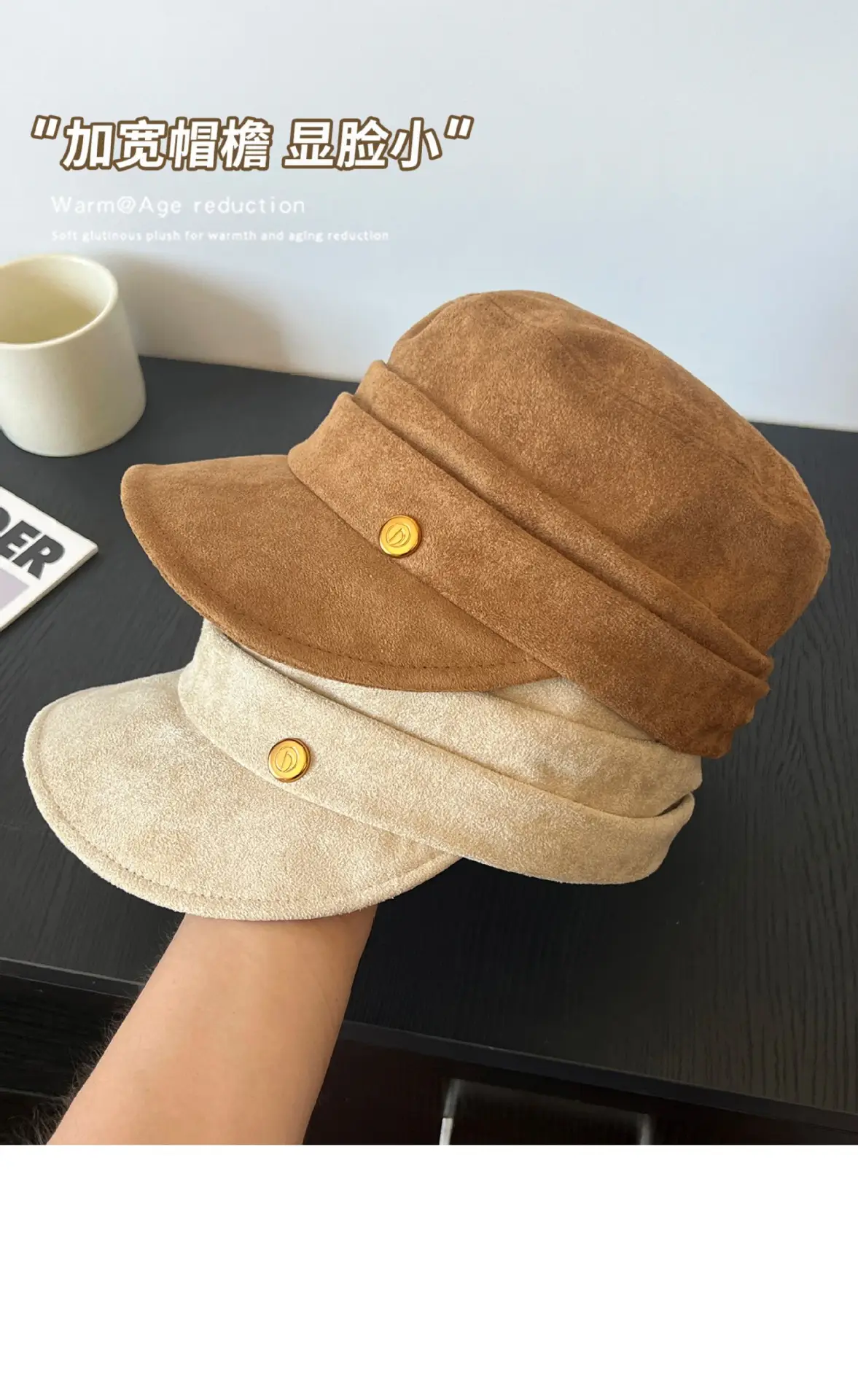 Women Flat Top Duckbill Hat Large Circumference — feature 4