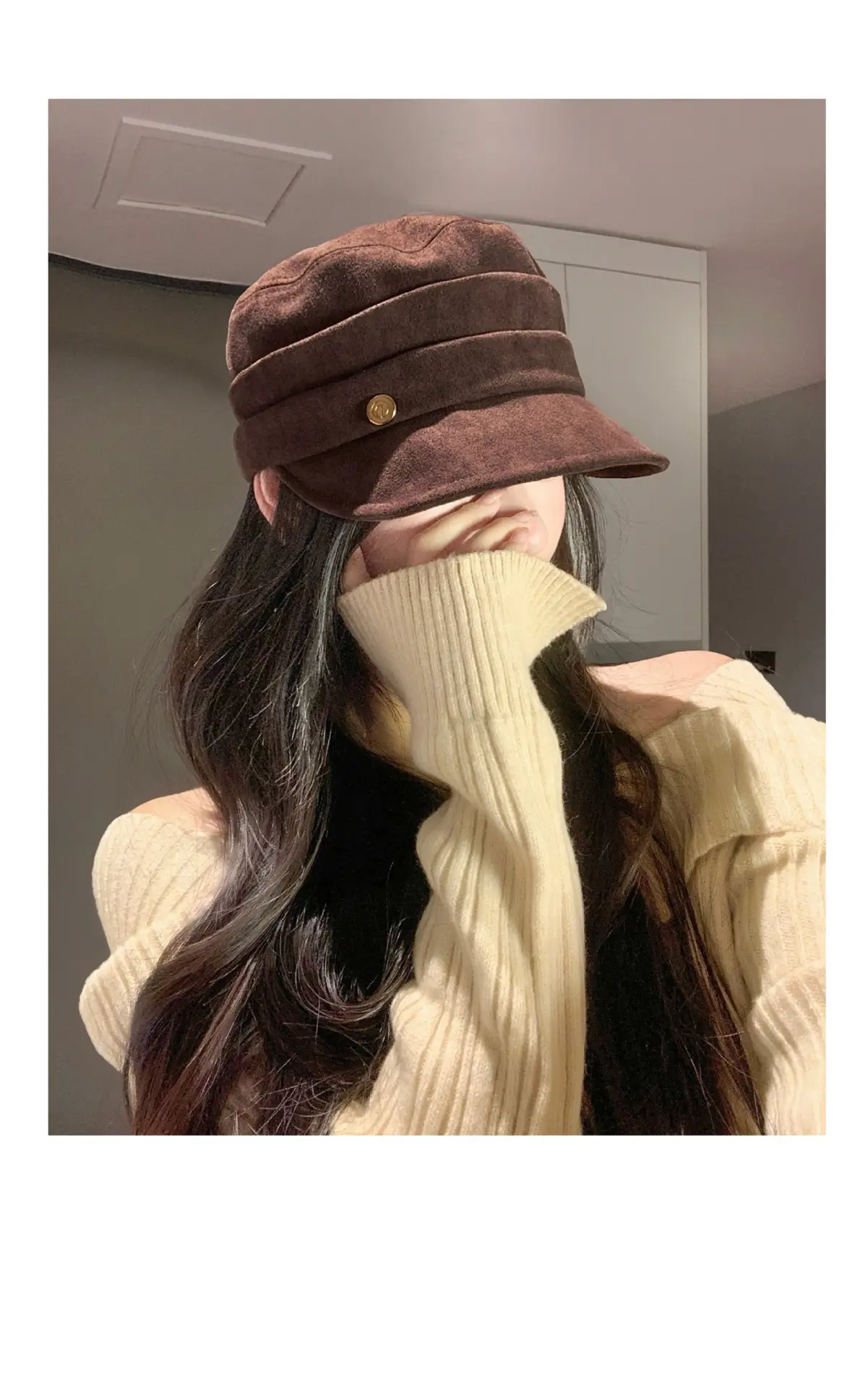 Women Flat Top Duckbill Hat Large Circumference — feature 8