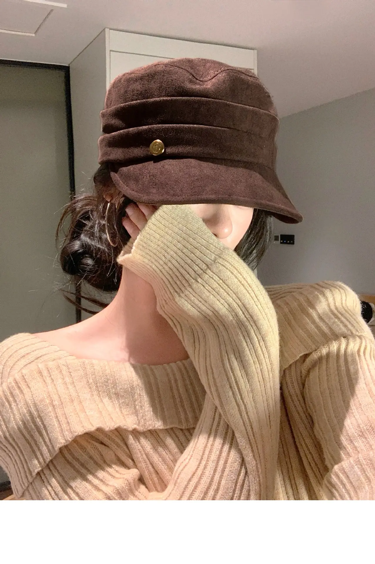 Women Flat Top Duckbill Hat Large Circumference — feature 9
