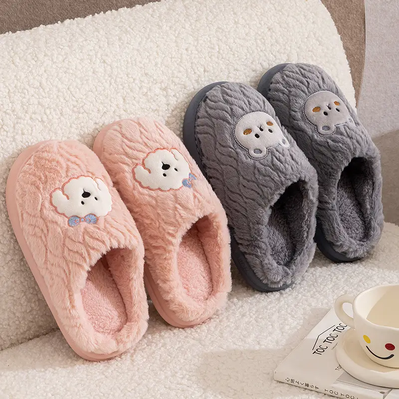 Qida Shun Couple Cotton Slippers Winter New Indoor and Outdoor Plush Cotton Shoes Thickeneded Warm Plush Cotton Slippers Wholesale - Image 3