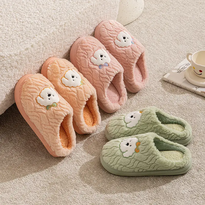 Qida Shun Couple Cotton Slippers Winter New Indoor and Outdoor Plush Cotton Shoes Thickeneded Warm Plush Cotton Slippers Wholesale - Image 4