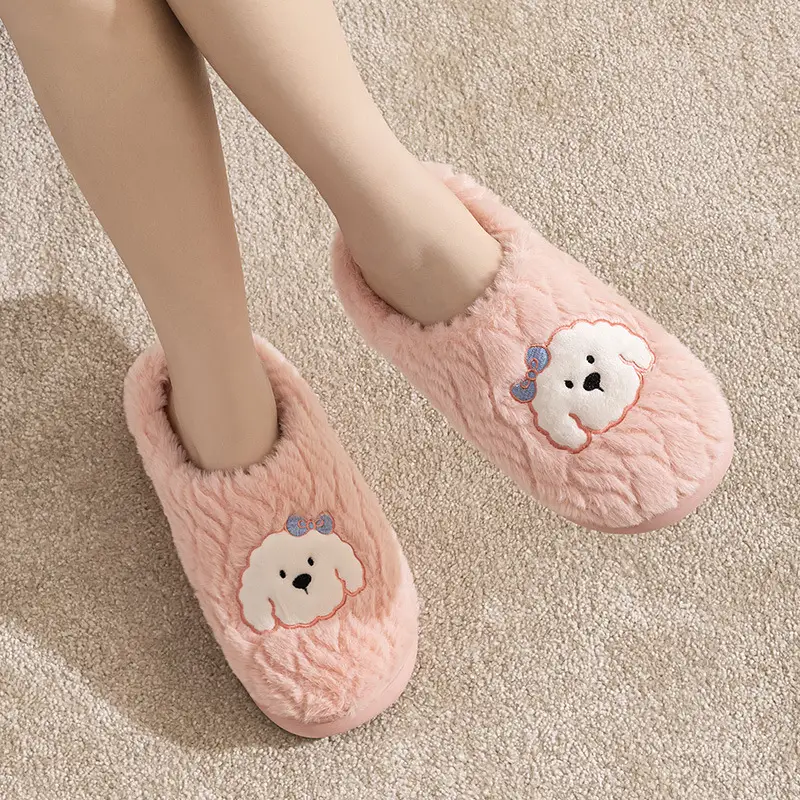 Qida Shun Couple Cotton Slippers Winter New Indoor and Outdoor Plush Cotton Shoes Thickeneded Warm Plush Cotton Slippers Wholesale - Image 5