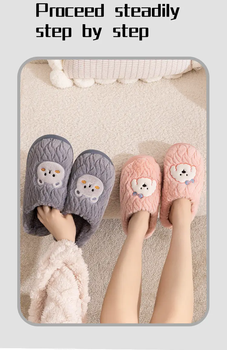 Qida Shun Couple Cotton Slippers Winter New Indoor and Outdoor Plush Cotton Shoes Thickeneded Warm Plush Cotton Slippers Wholesale — feature 10