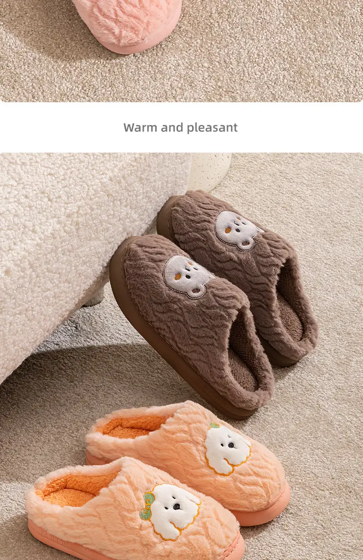 Qida Shun Couple Cotton Slippers Winter New Indoor and Outdoor Plush Cotton Shoes Thickeneded Warm Plush Cotton Slippers Wholesale — feature 14