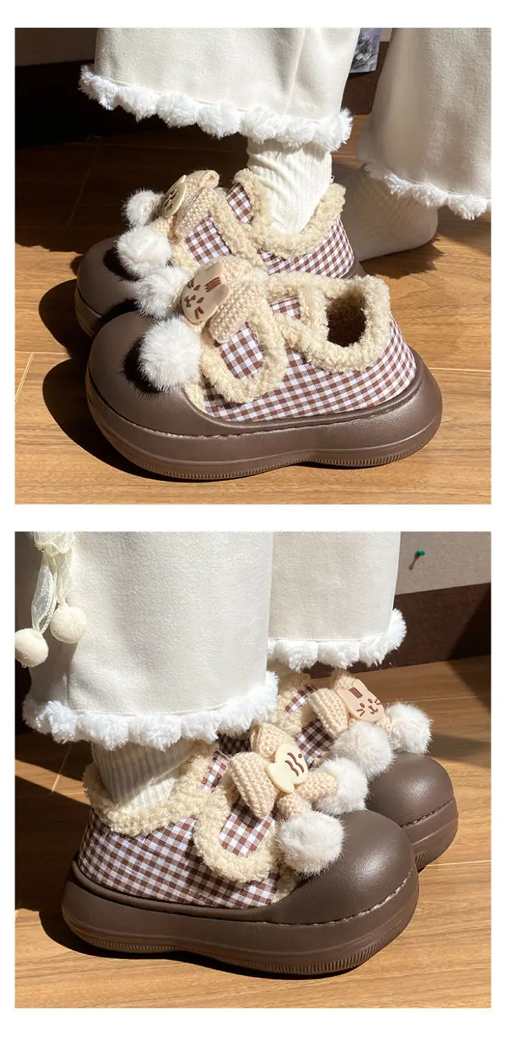 Women's Warm Plaid Thick-Soled Winter Shoes — feature 19