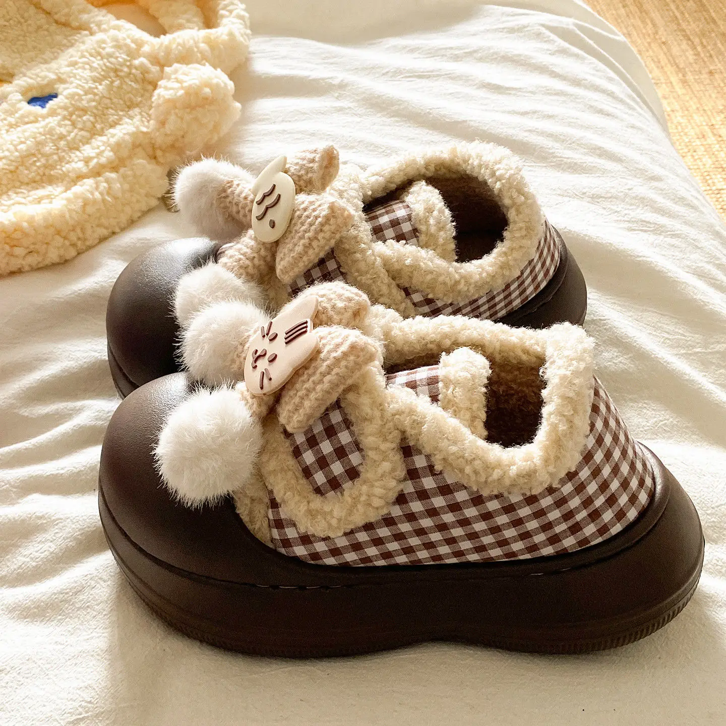 Women's Warm Plaid Thick-Soled Winter Shoes - Image 3