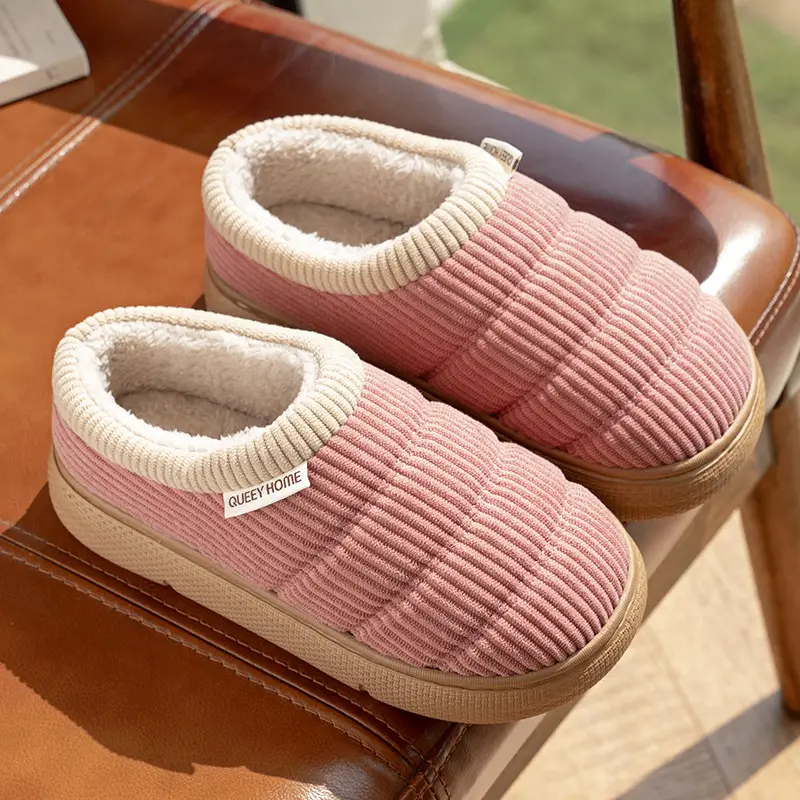 Non-Slip Cotton Slippers for Women for Winter Outdoor Wear 2026 New Style Indoor Home Thick-Soled Anti-Odor Fleece-Lined Warm Shoes for the Elderly Men - Image 7