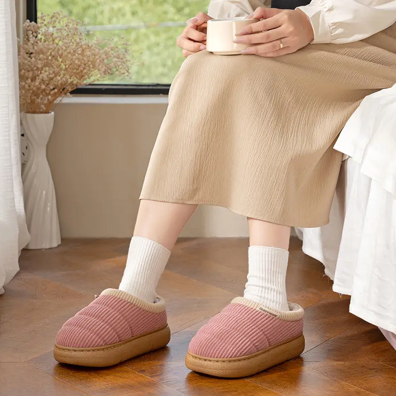 Non-Slip Cotton Slippers for Women for Winter Outdoor Wear 2026 New Style Indoor Home Thick-Soled Anti-Odor Fleece-Lined Warm Shoes for the Elderly Men - Image 8