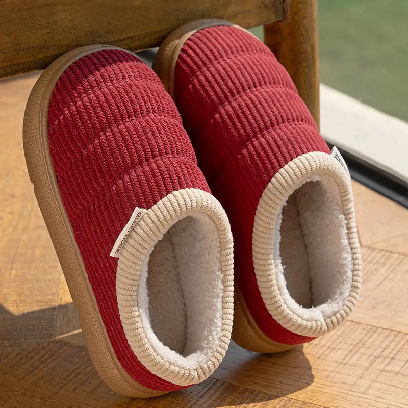 Non-Slip Cotton Slippers for Women for Winter Outdoor Wear 2026 New Style Indoor Home Thick-Soled Anti-Odor Fleece-Lined Warm Shoes for the Elderly Men - Image 2