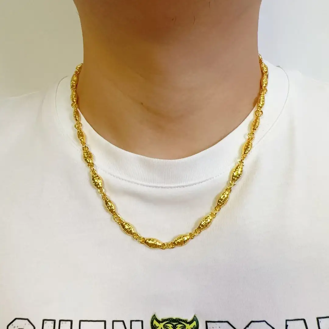 [Take on Delivery] Vietnam Sand Gold Men's Hip-Hop Fashion Domineering Boss Necklace Snake Bone Chain