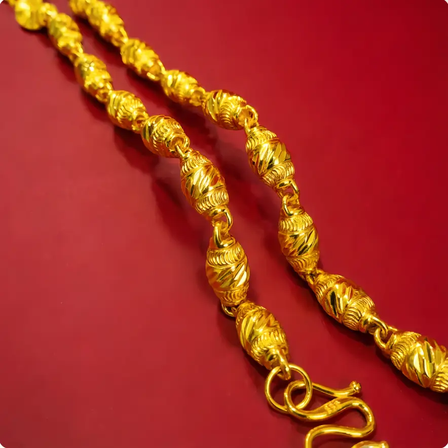 [Take on Delivery] Vietnam Sand Gold Men's Hip-Hop Fashion Domineering Boss Necklace Snake Bone Chain