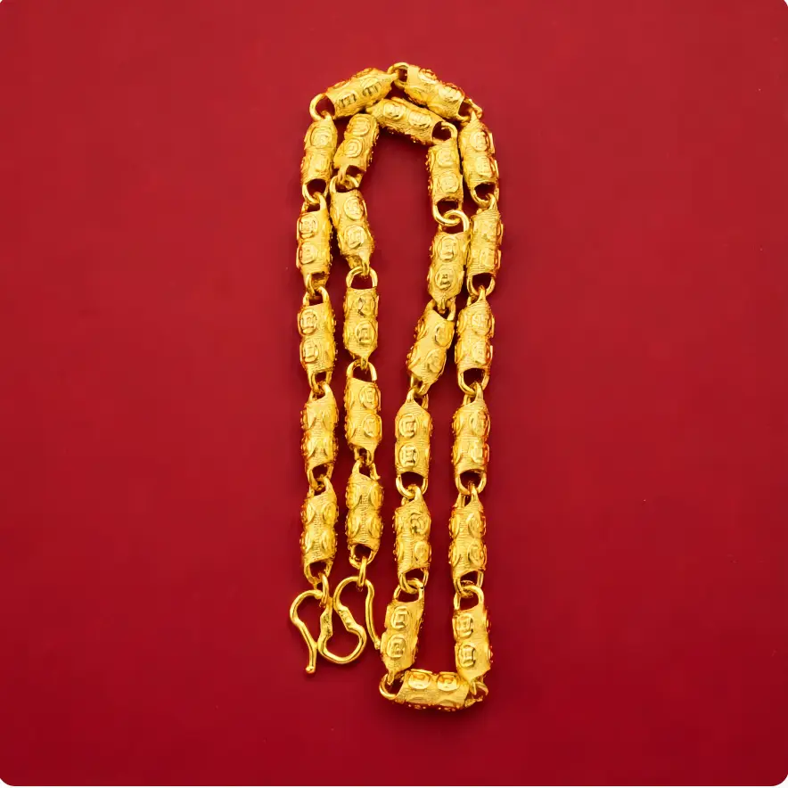 [Take on Delivery] Vietnam Sand Gold Men's Hip-Hop Fashion Domineering Boss Necklace Snake Bone Chain