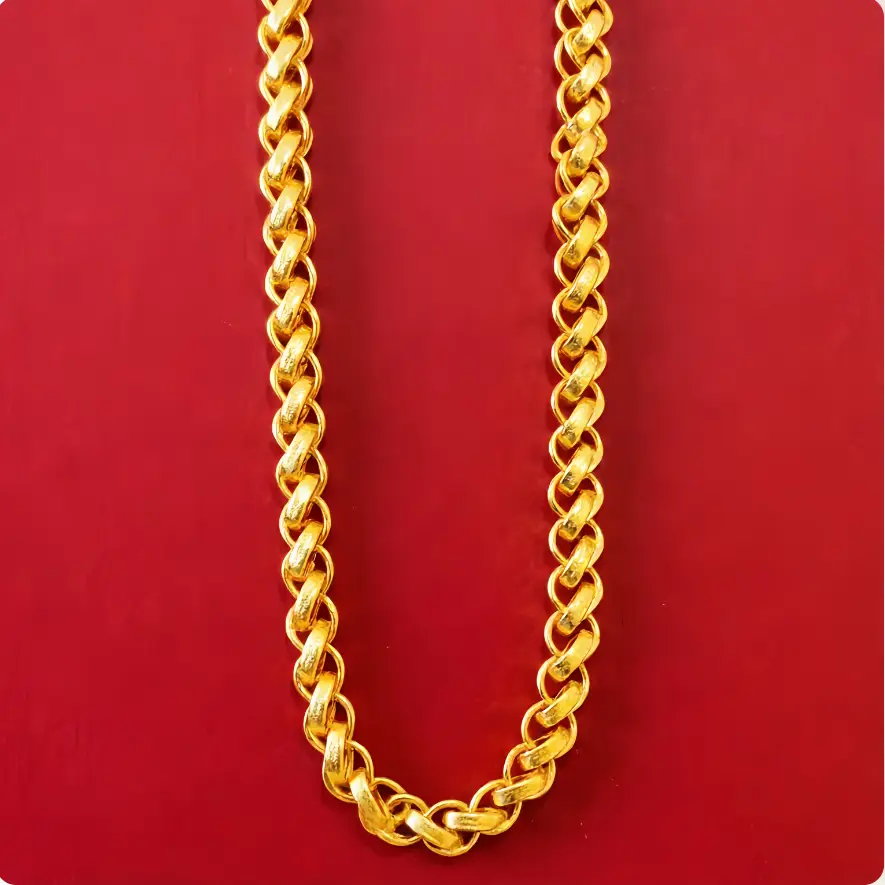 [Take on Delivery] Vietnam Sand Gold Men's Hip-Hop Fashion Domineering Boss Necklace Snake Bone Chain
