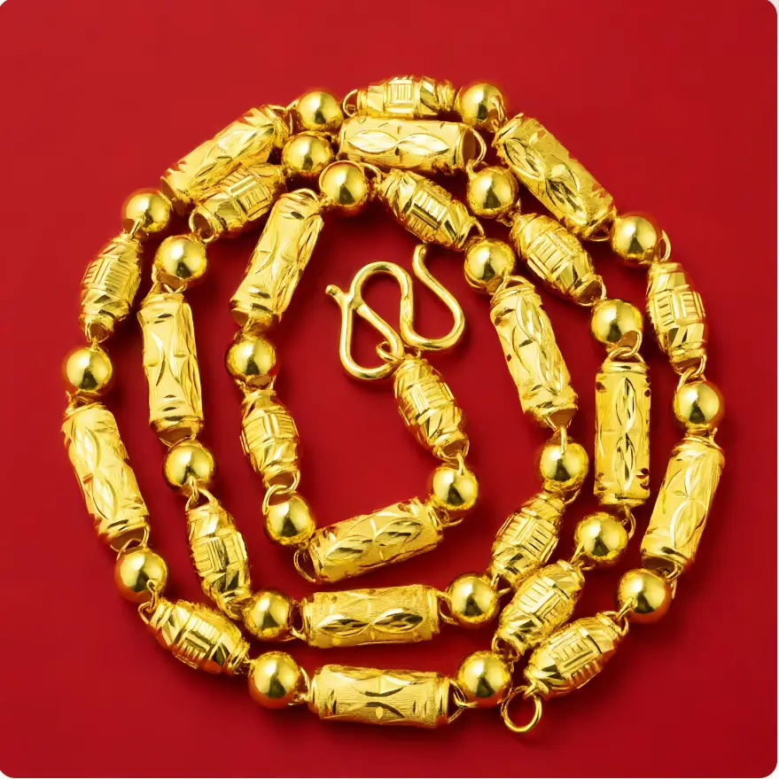 [Take on Delivery] Vietnam Sand Gold Men's Hip-Hop Fashion Domineering Boss Necklace Snake Bone Chain