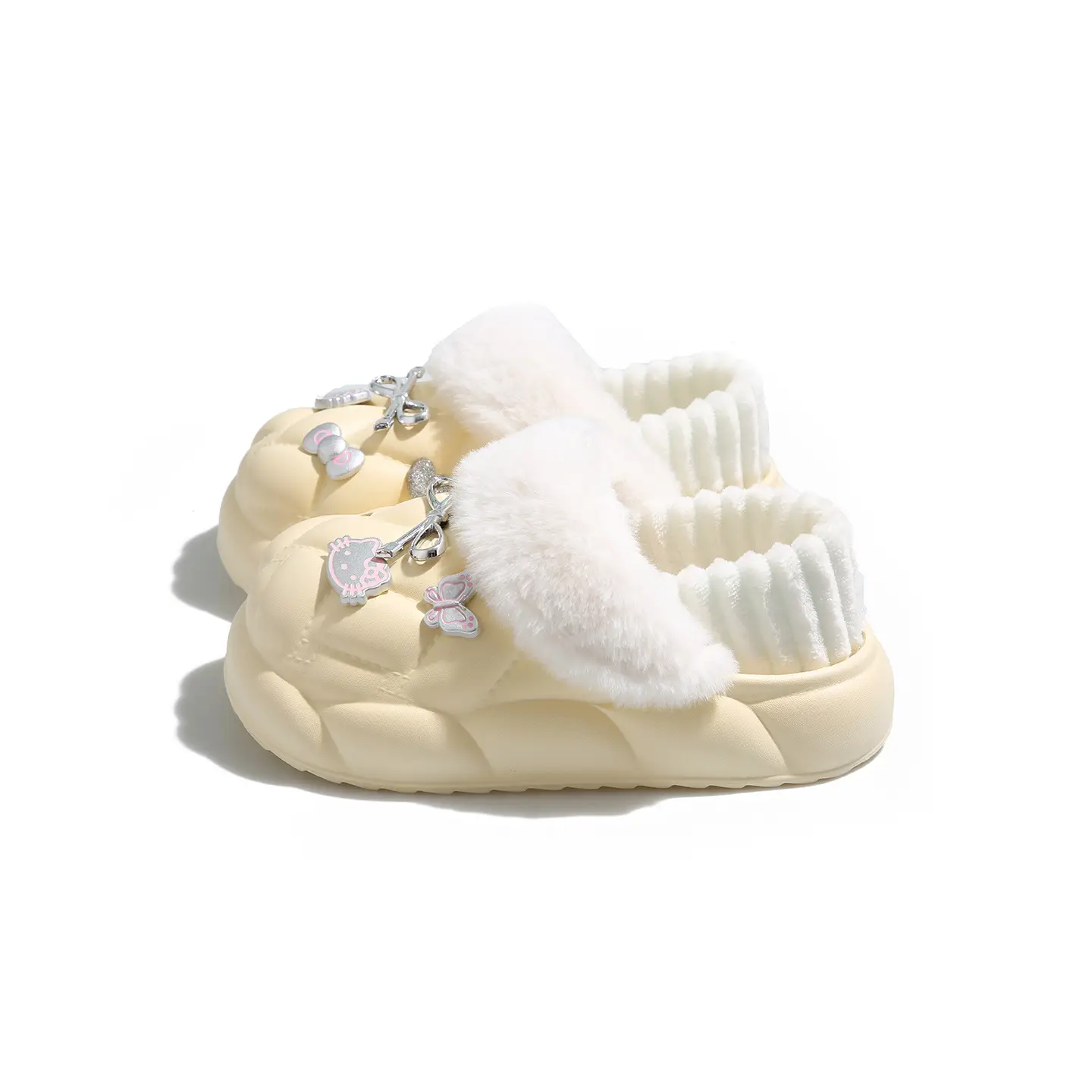 Pink Faux Fur Winter Slippers for Women - Image 9