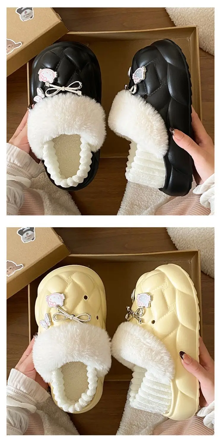 Pink Faux Fur Winter Slippers for Women — feature 19