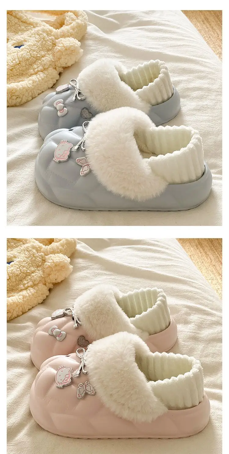 Pink Faux Fur Winter Slippers for Women — feature 21