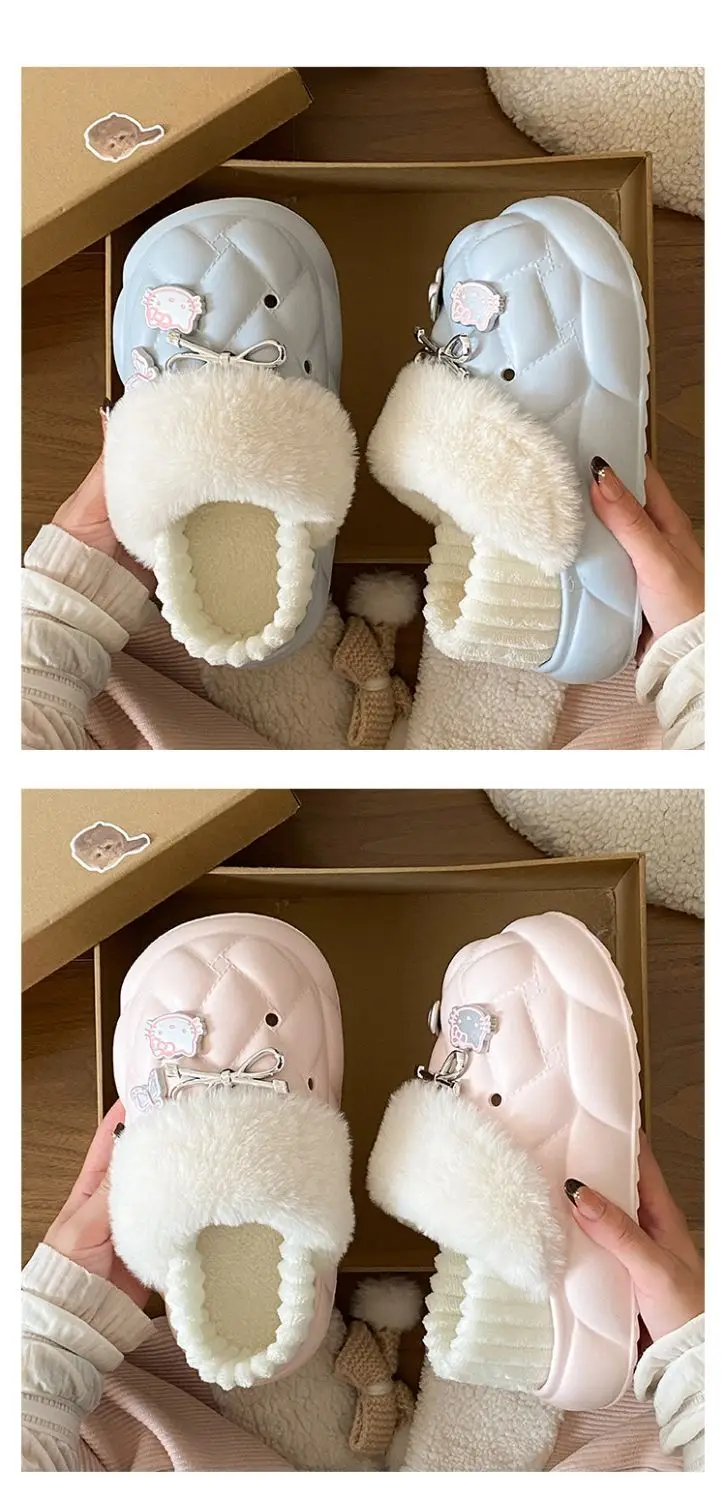 Pink Faux Fur Winter Slippers for Women — feature 22
